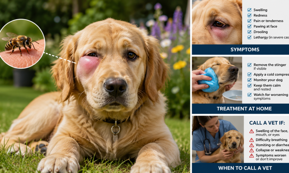 dog stung by bee