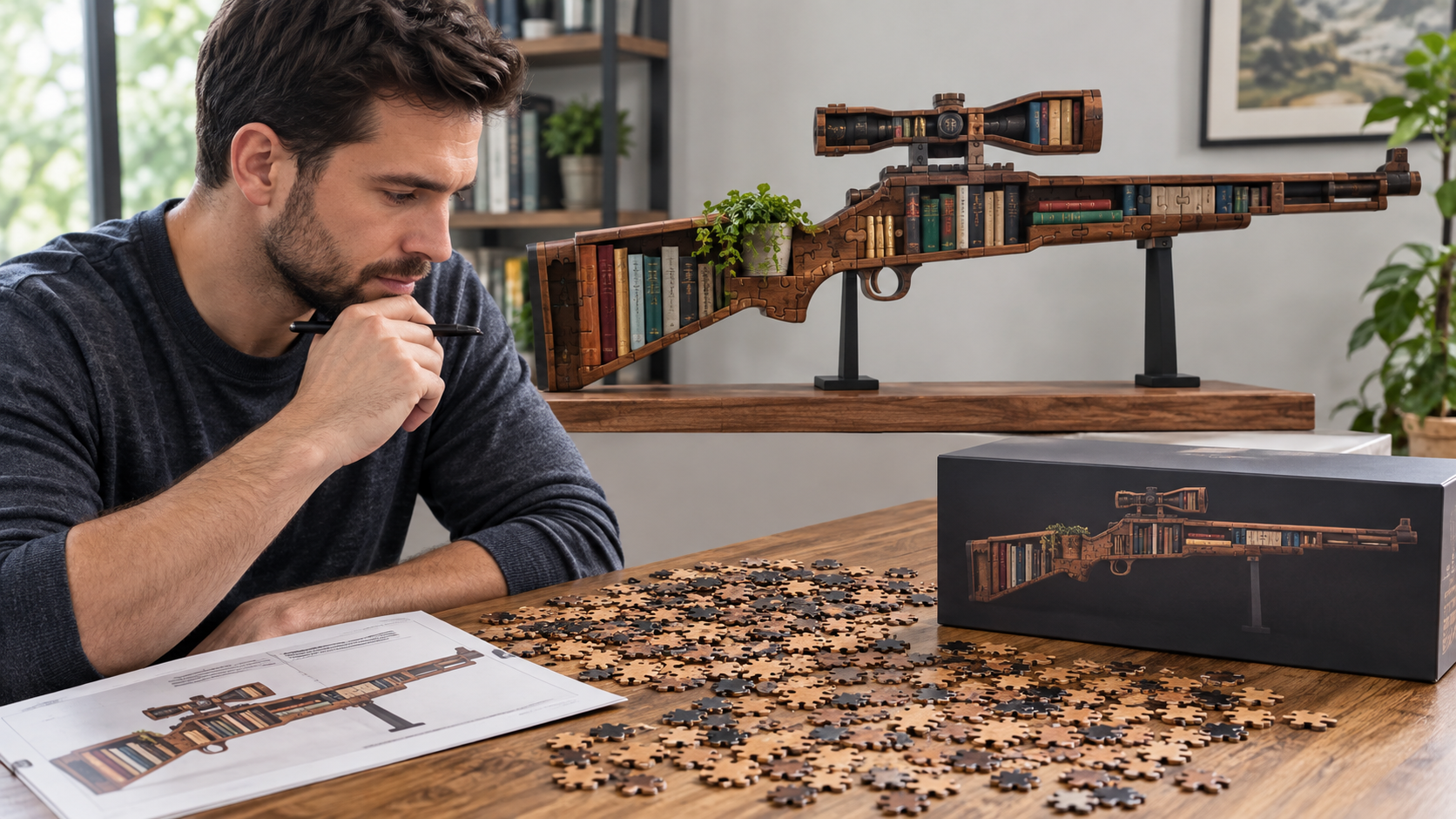 Rifle Bookshelf Jigsaw Puzzle